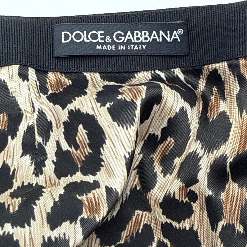 Dolce Gabbana Wool Blend Mini Skirt Leopard Black US 4